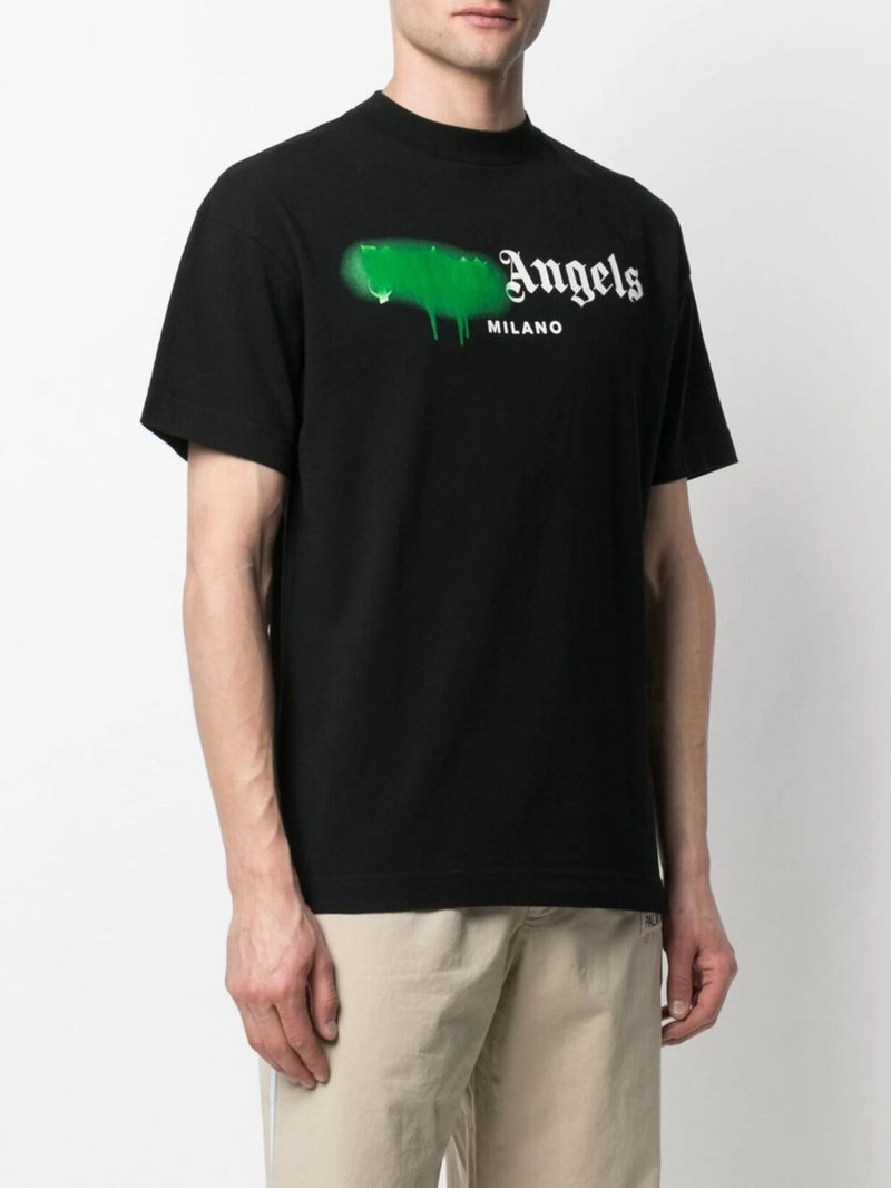 Palm Angels Spray print t-shirt (Preta/Verde)