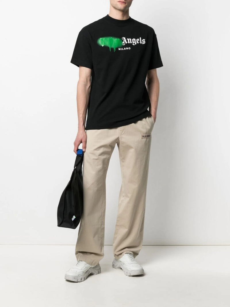 Palm Angels Spray print t-shirt (Preta/Verde)