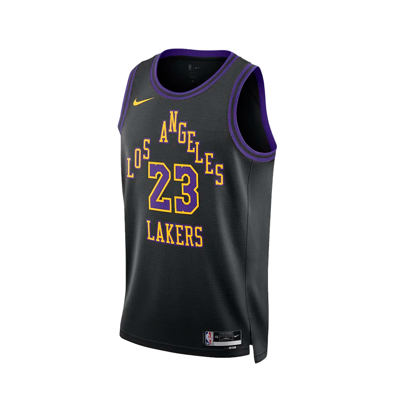 LOS ANGELES LAKERS BLACK -  EDIÇÃO SWINGMAN JERSEY 23/24 LeBron James