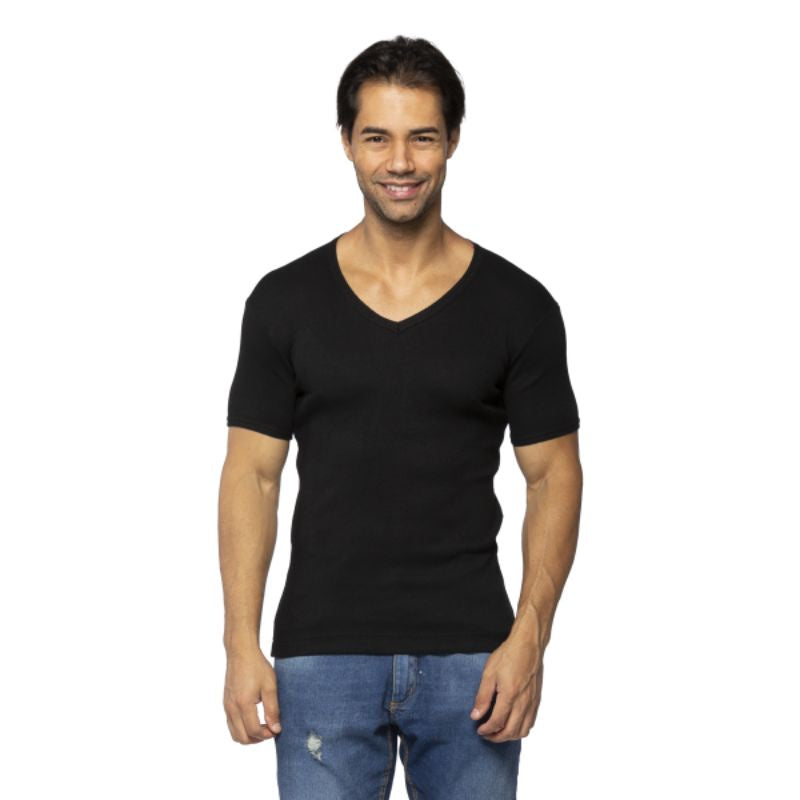 Camiseta Masculina Americana Canelada (Gola V)