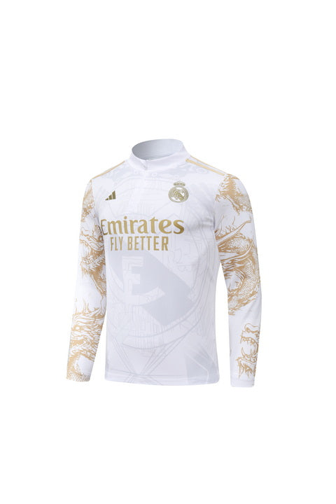 Conjunto Agasalho Real Madrid 24/25 - Branco'Edição Limitada Treino