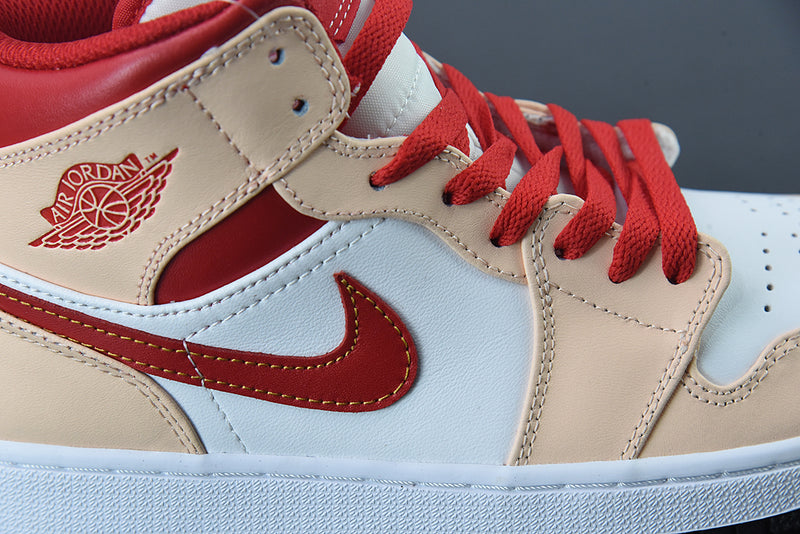 AIR JORDAN 1 MID "BEIGE/RED"