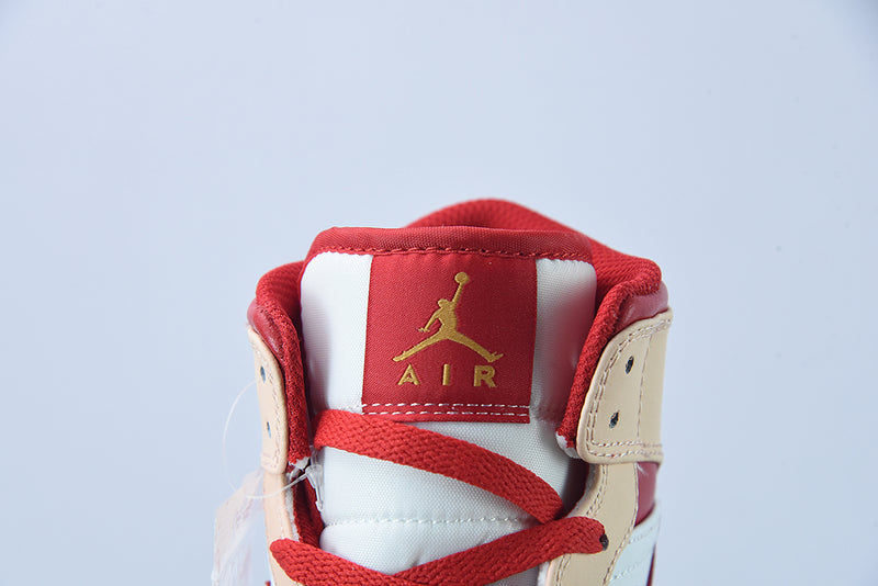 AIR JORDAN 1 MID "BEIGE/RED"