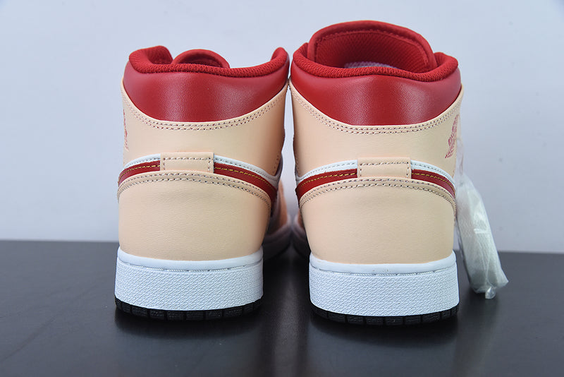 AIR JORDAN 1 MID "BEIGE/RED"