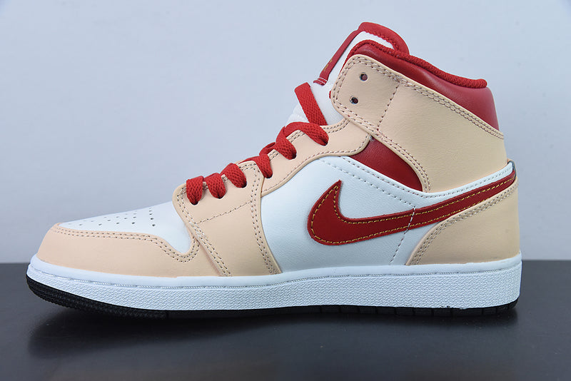 AIR JORDAN 1 MID "BEIGE/RED"