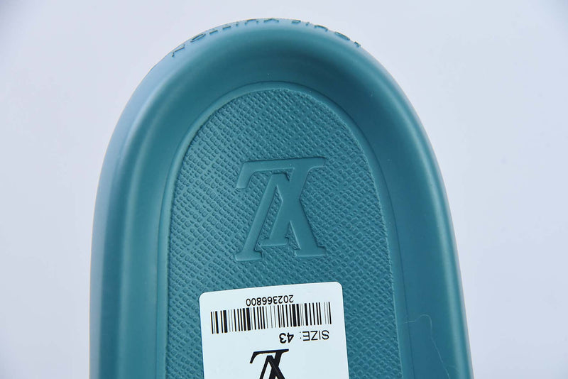 SLIDE LV XADREZ "MONOGRAM" BLUE