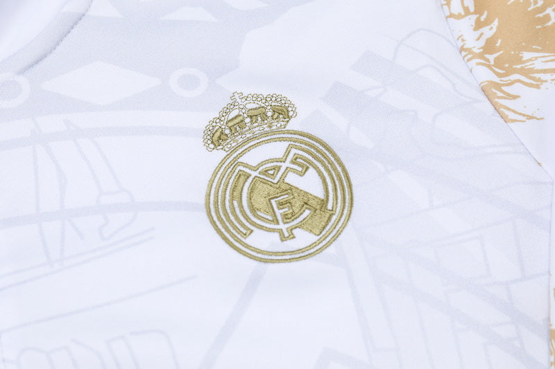 Conjunto Agasalho Real Madrid 24/25 - Branco'Edição Limitada Treino