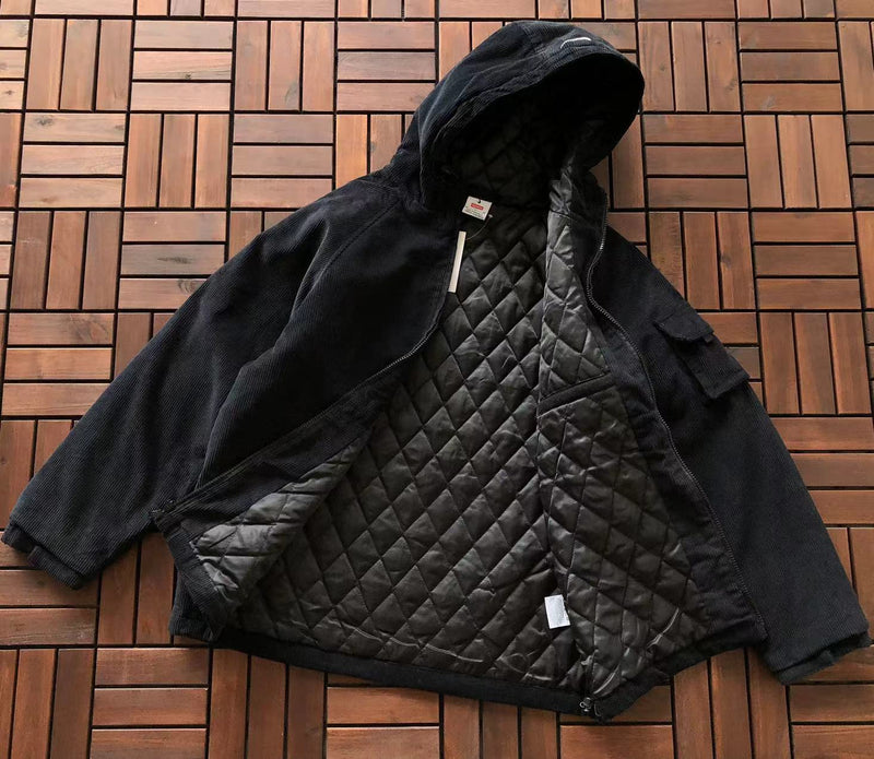 SUPREME NIKE ARC CORDUROY HOODED JACKET BLACK 🇺🇸